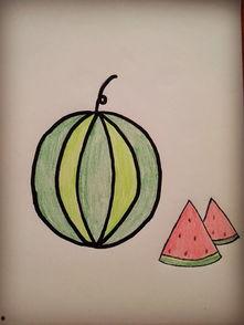 幼儿吃瓜简笔画